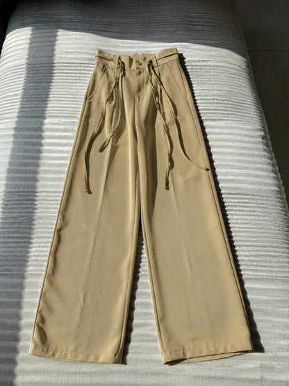 Pleated Wrap-Belt Trouser