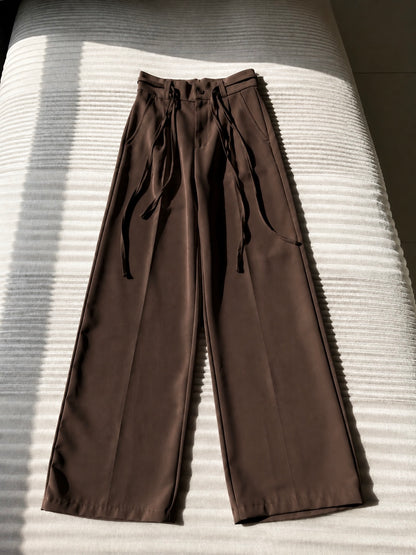 Pleated Wrap-Belt Trouser