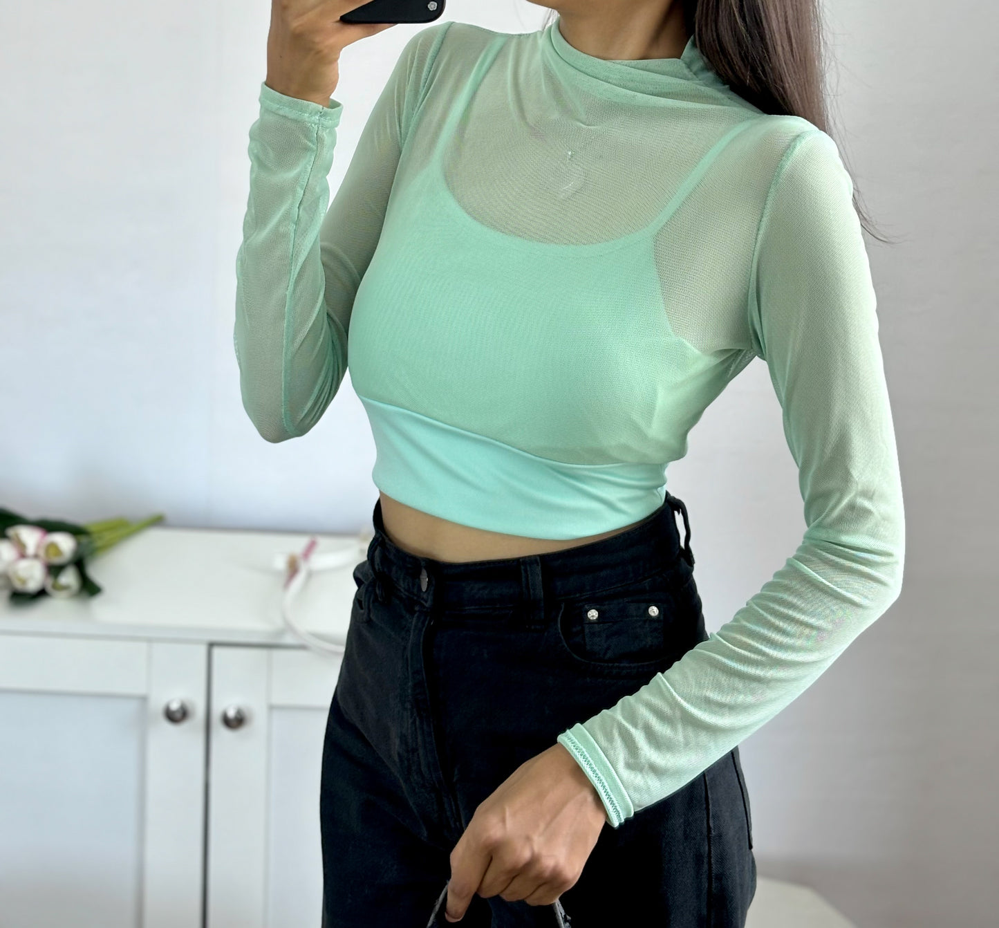 Pista Padded Mesh Top For Women