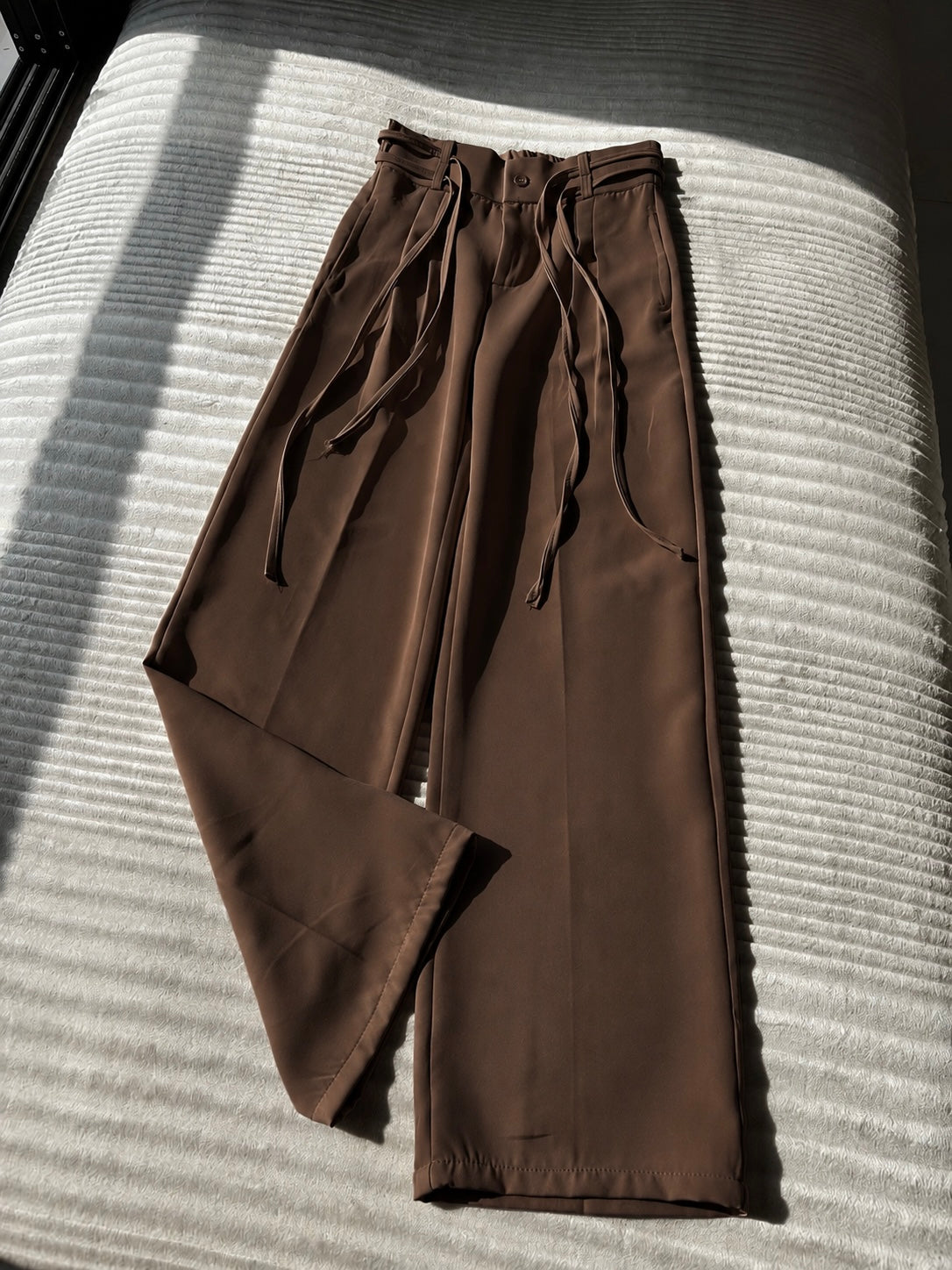 Pleated Wrap-Belt Trouser