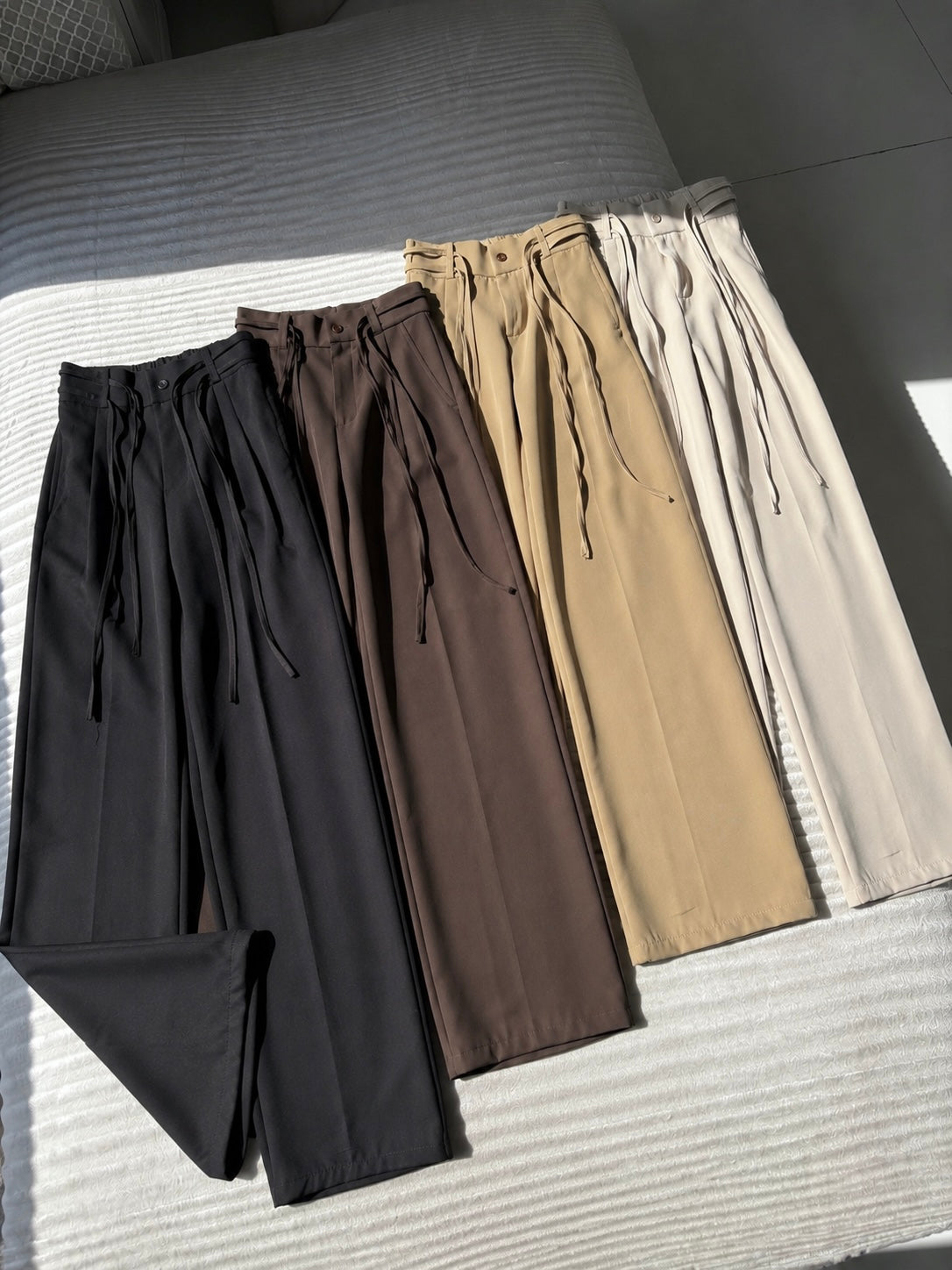 Pleated Wrap-Belt Trouser