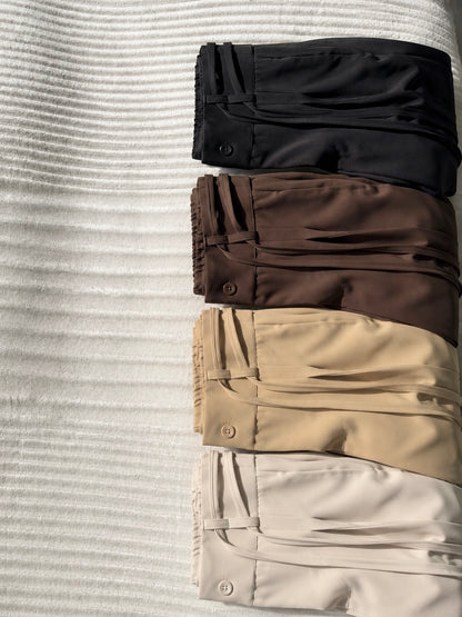Pleated Wrap-Belt Trouser