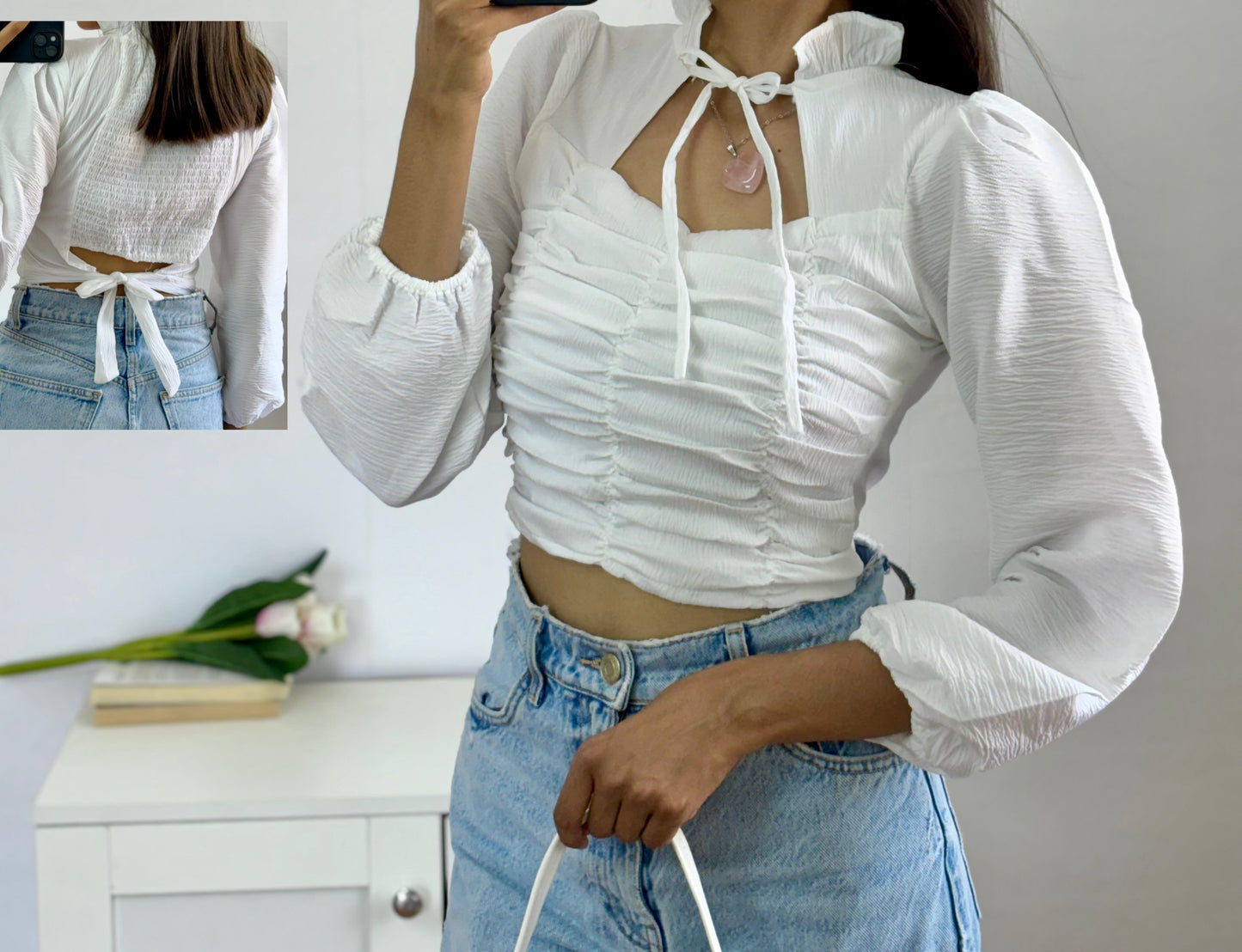 White crop top