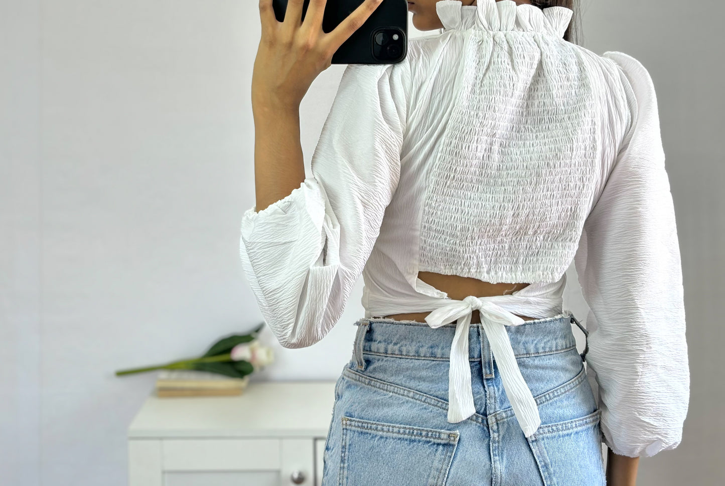 White crop top