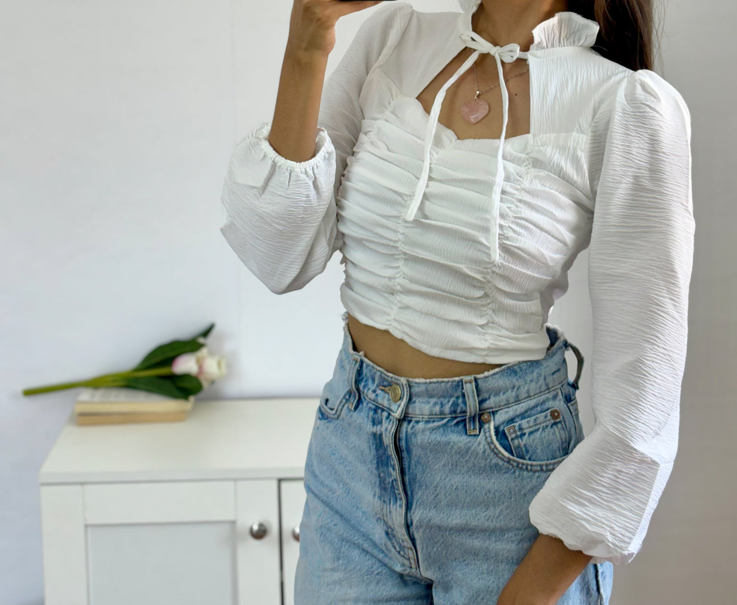 White crop top