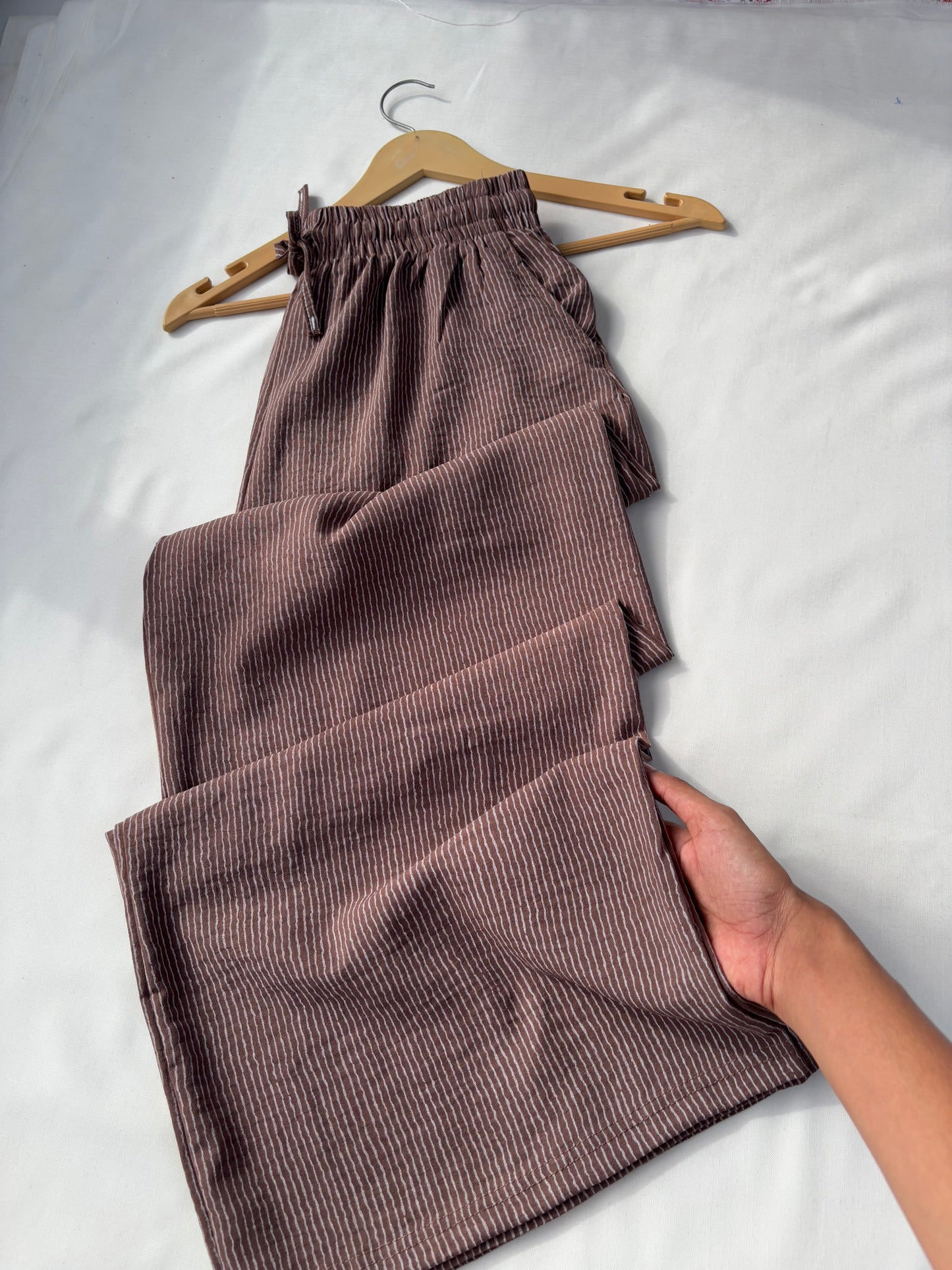 Viral Pinteresty Striped Pants (Brown)