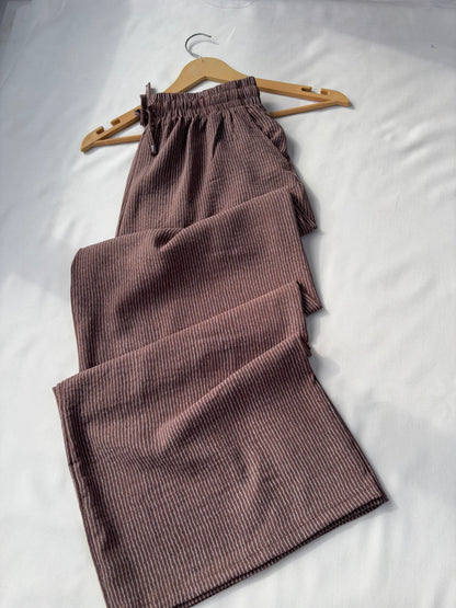Viral Pinteresty Striped Pants (Brown)