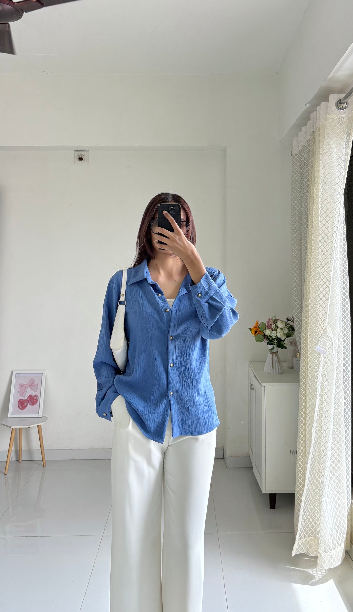 Blue Textured Shirt