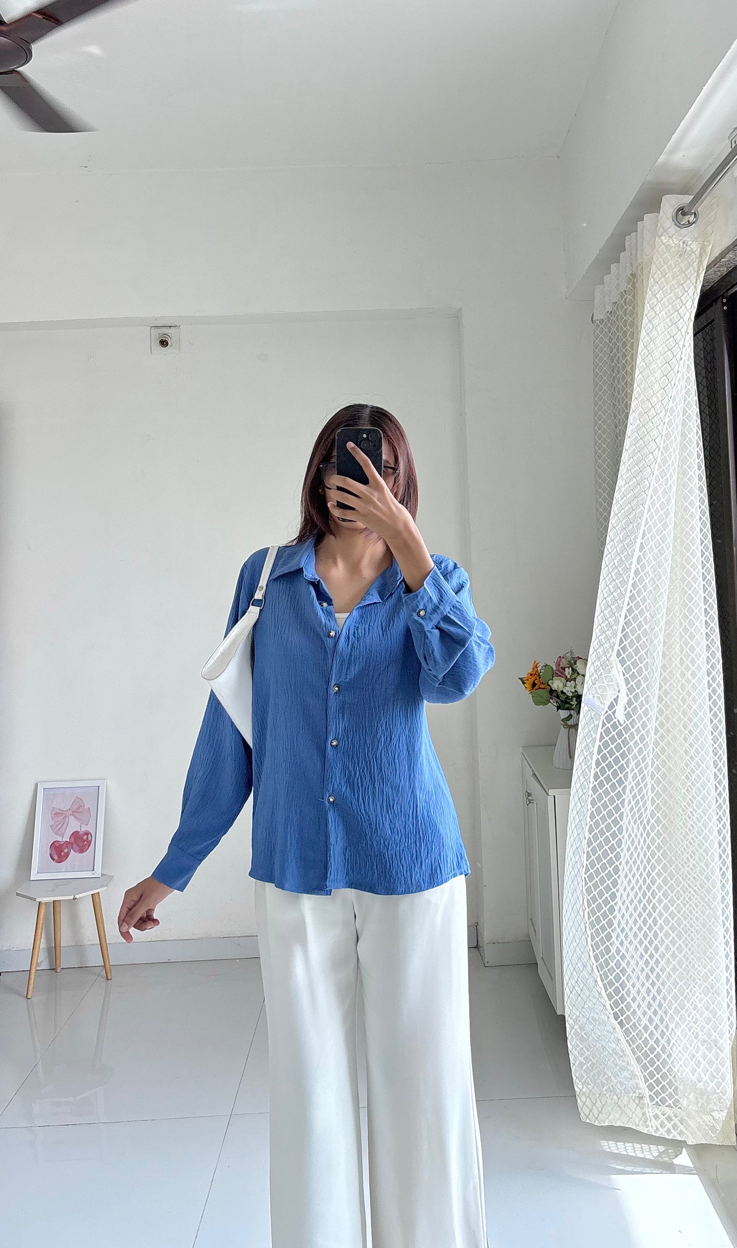 Blue Textured Shirt
