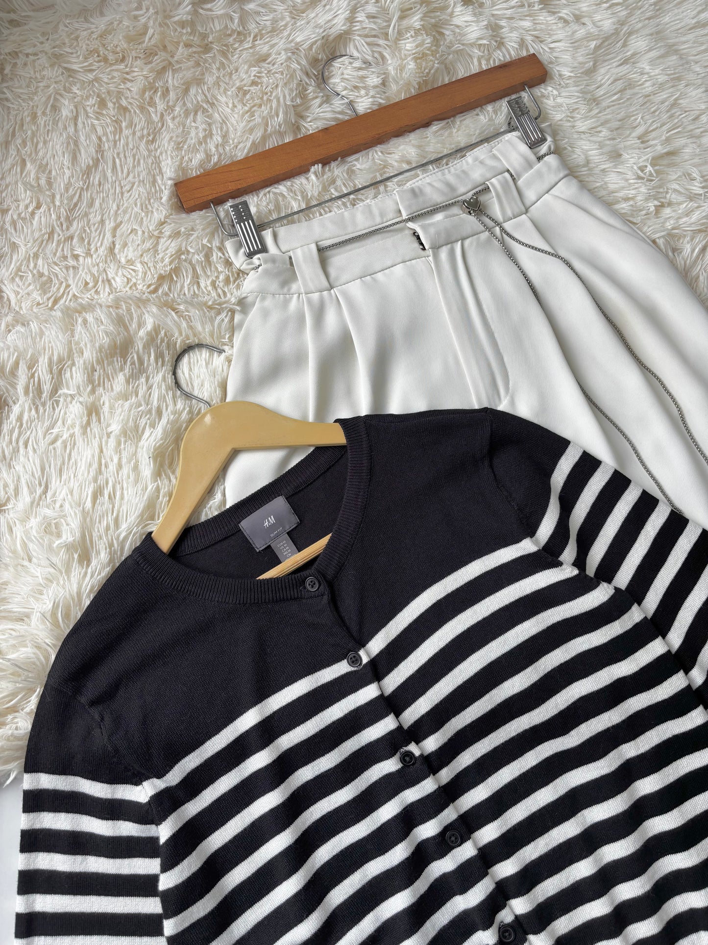 H&M Striped Knit Cardigan (Black)