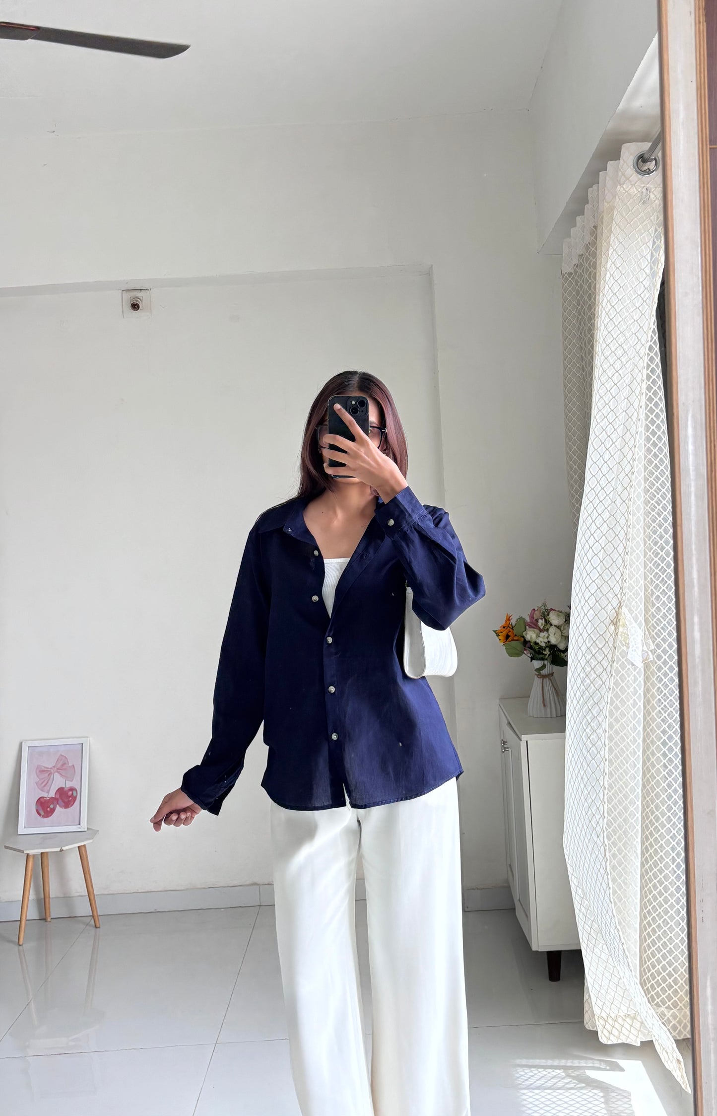 Navy Blue Basic Cotton Shirt