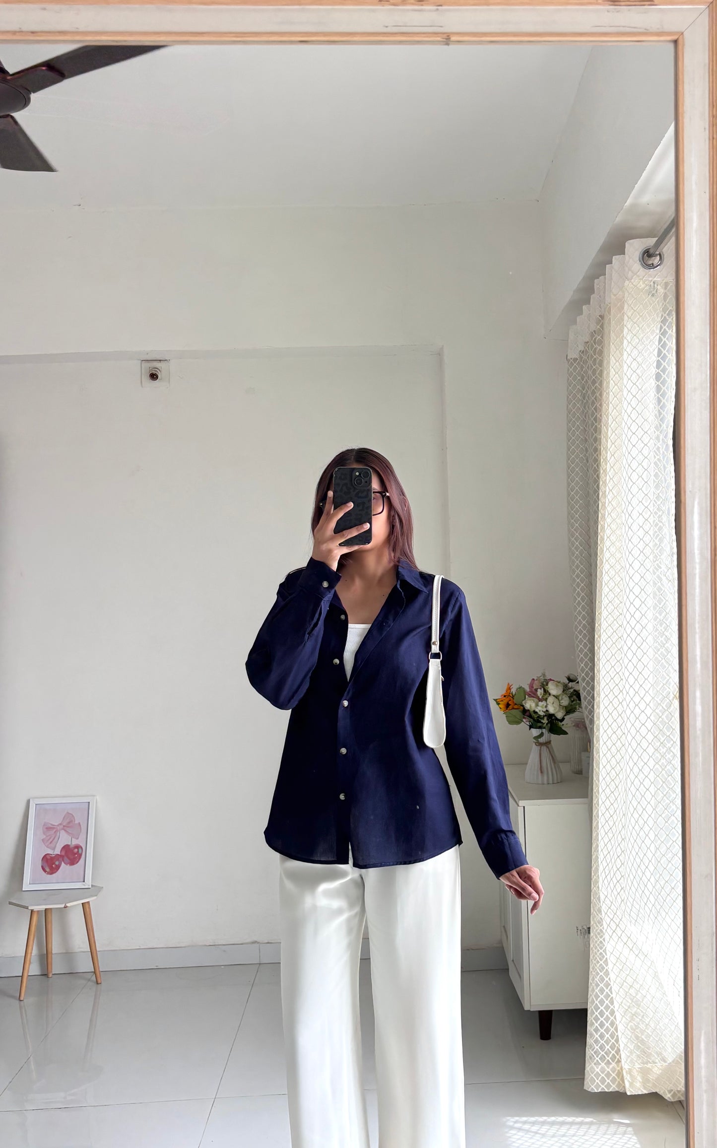 Navy Blue Basic Cotton Shirt