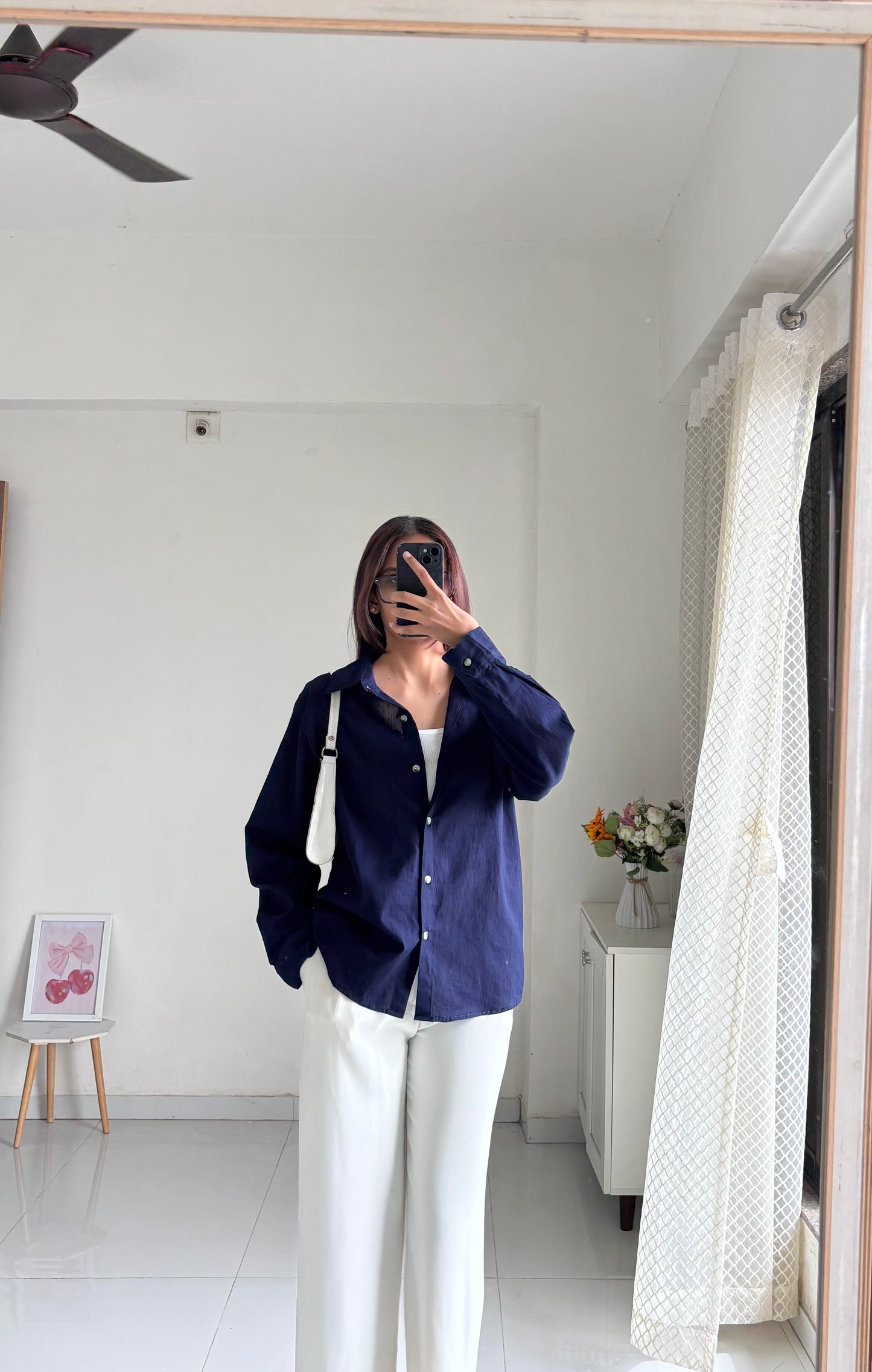 Navy Blue Basic Cotton Shirt