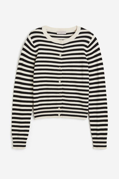 H&M Striped Knit Cardigan (Beige n Black)