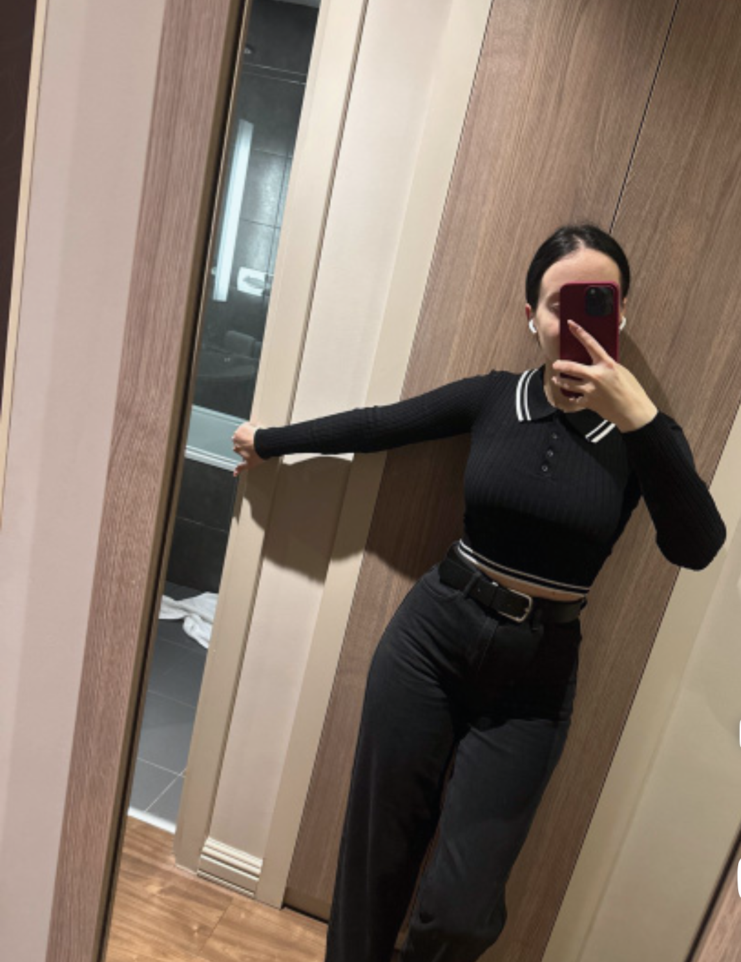 Black polo full sleeve top