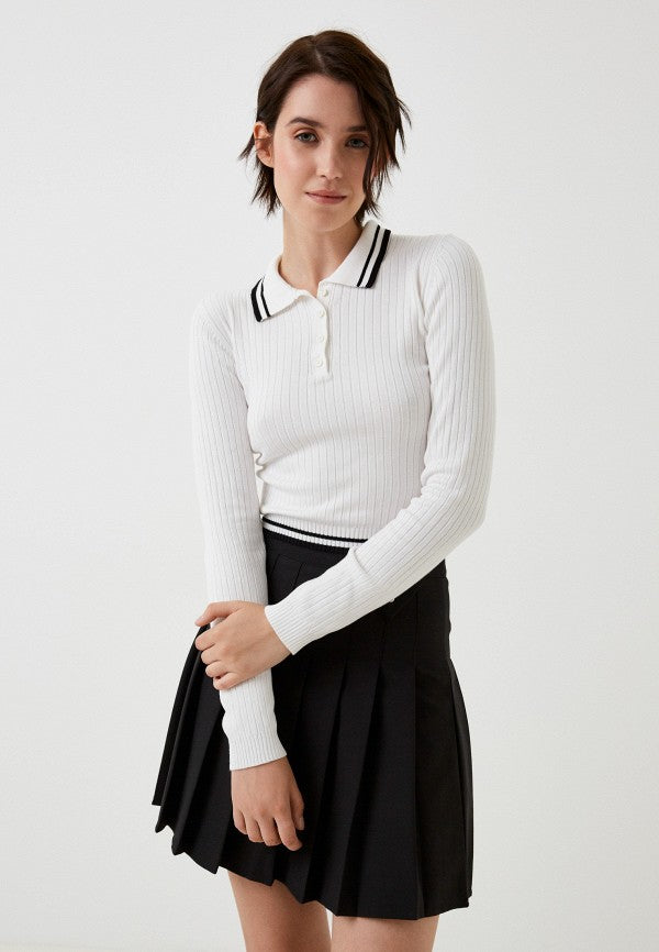 White polo full sleeve top