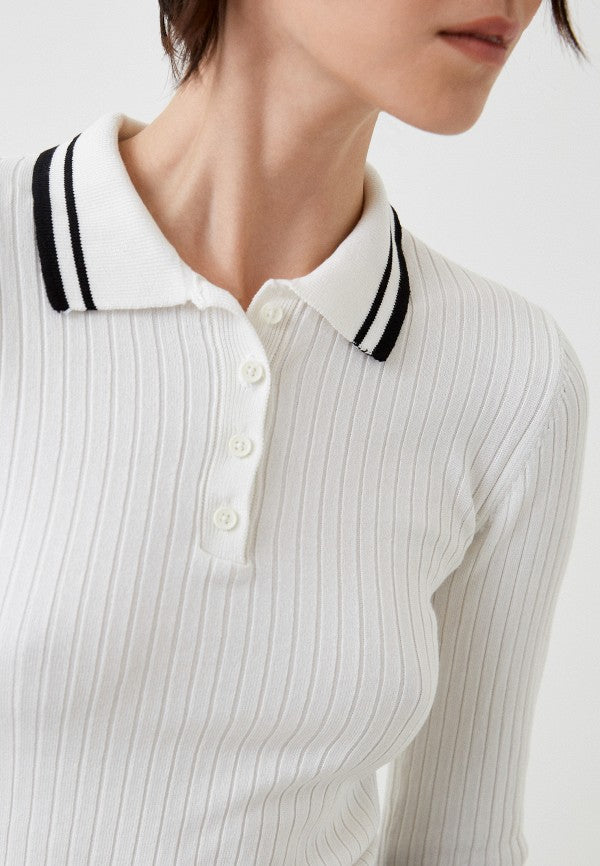White polo full sleeve top