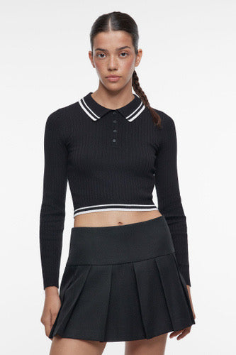 Black polo full sleeve top