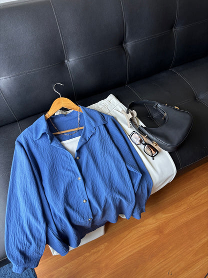Blue Textured Shirt