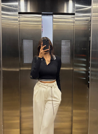 Black polo full sleeve top