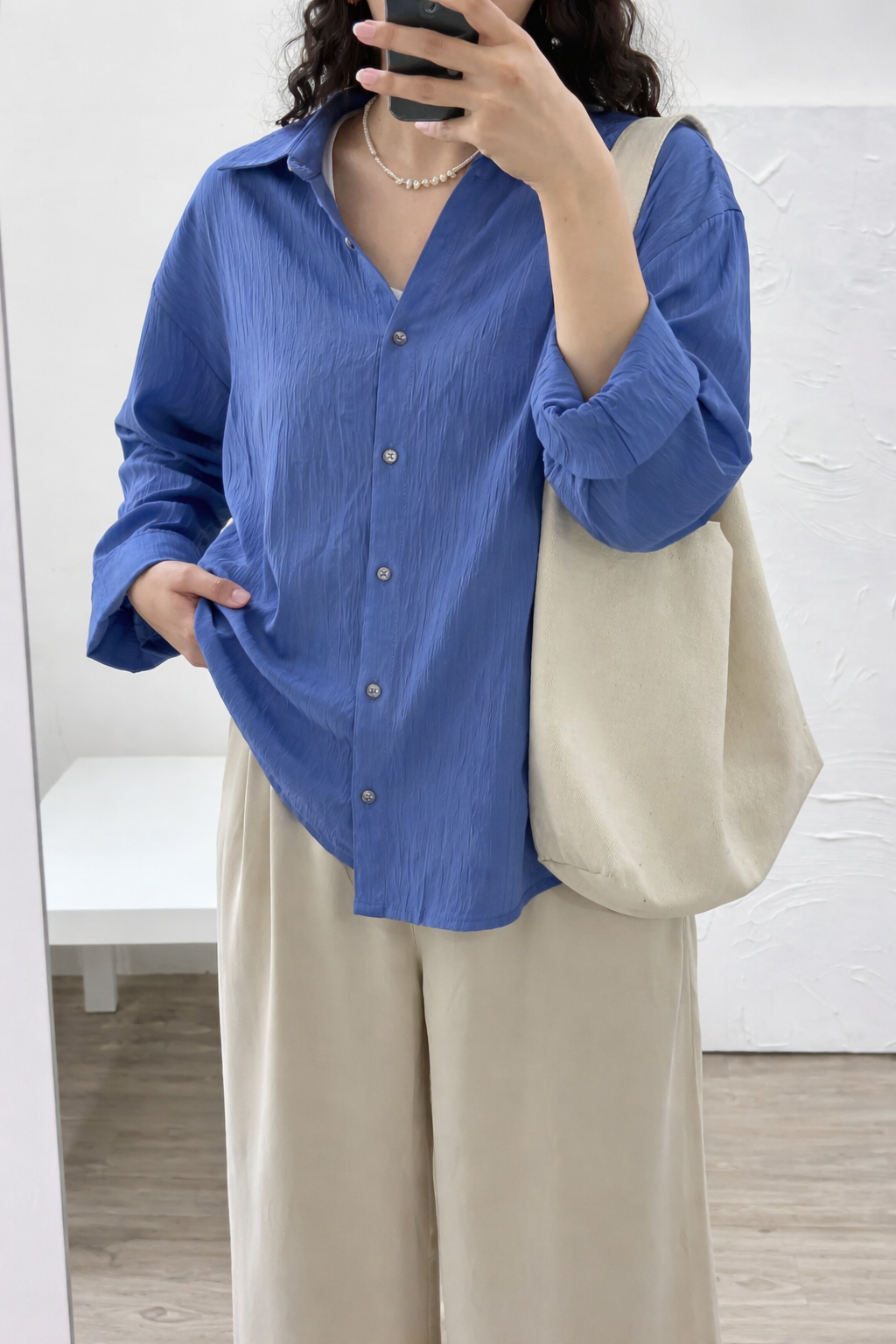 Blue Textured Shirt