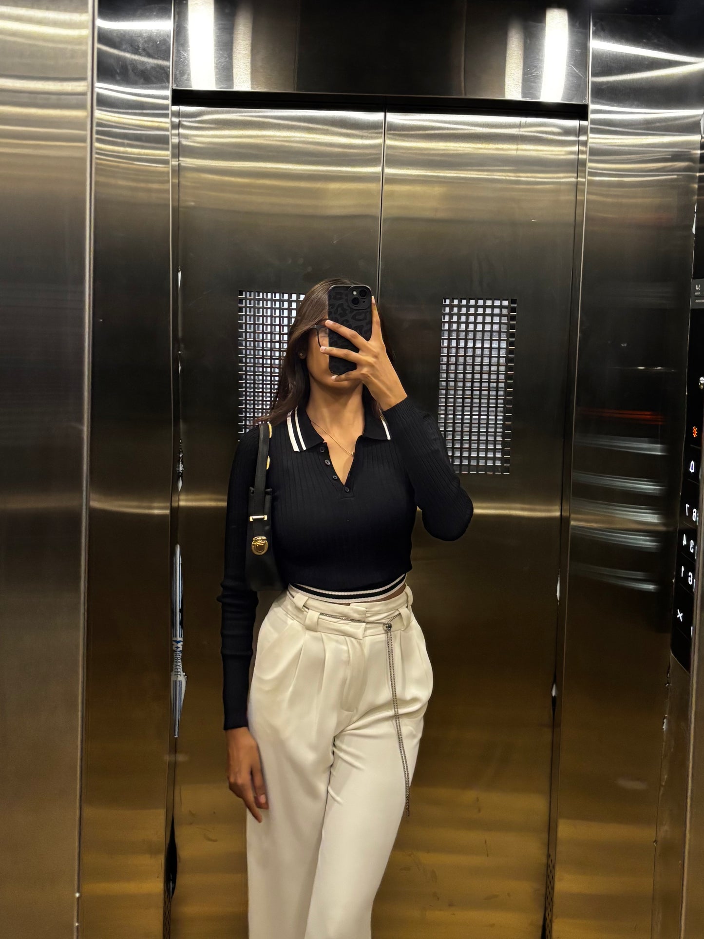 Black polo full sleeve top