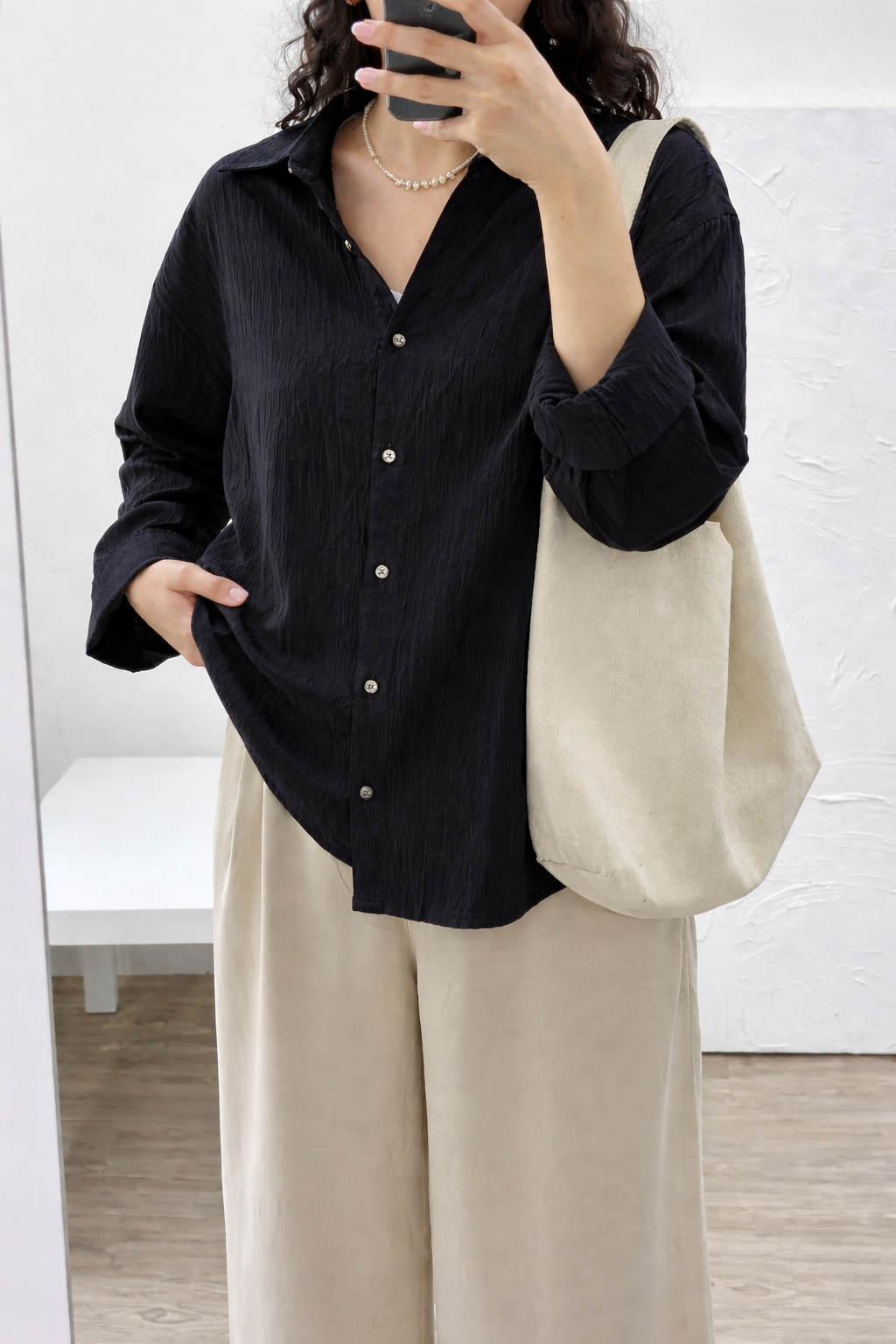 Black Textured Shirt