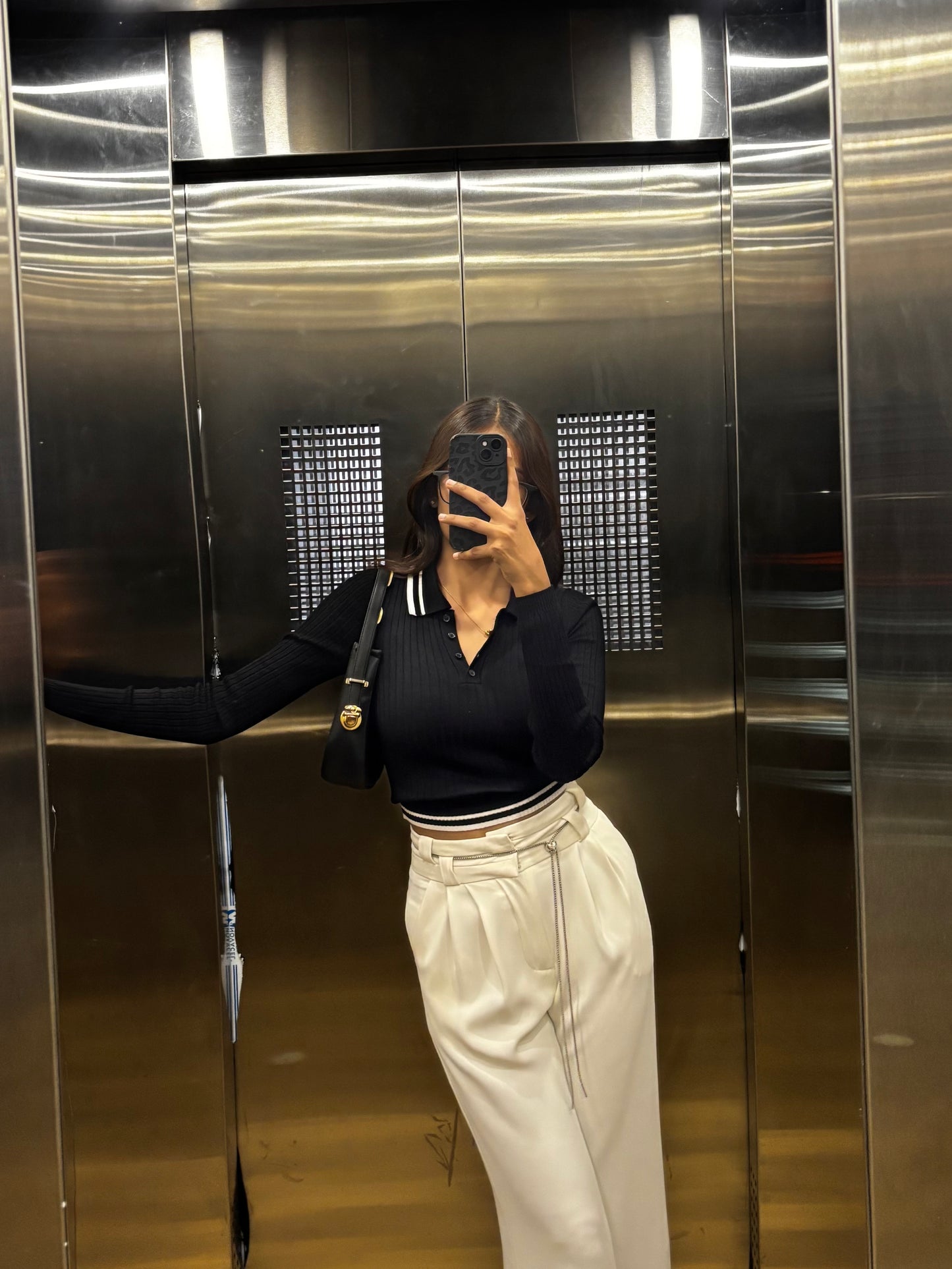 Black polo full sleeve top