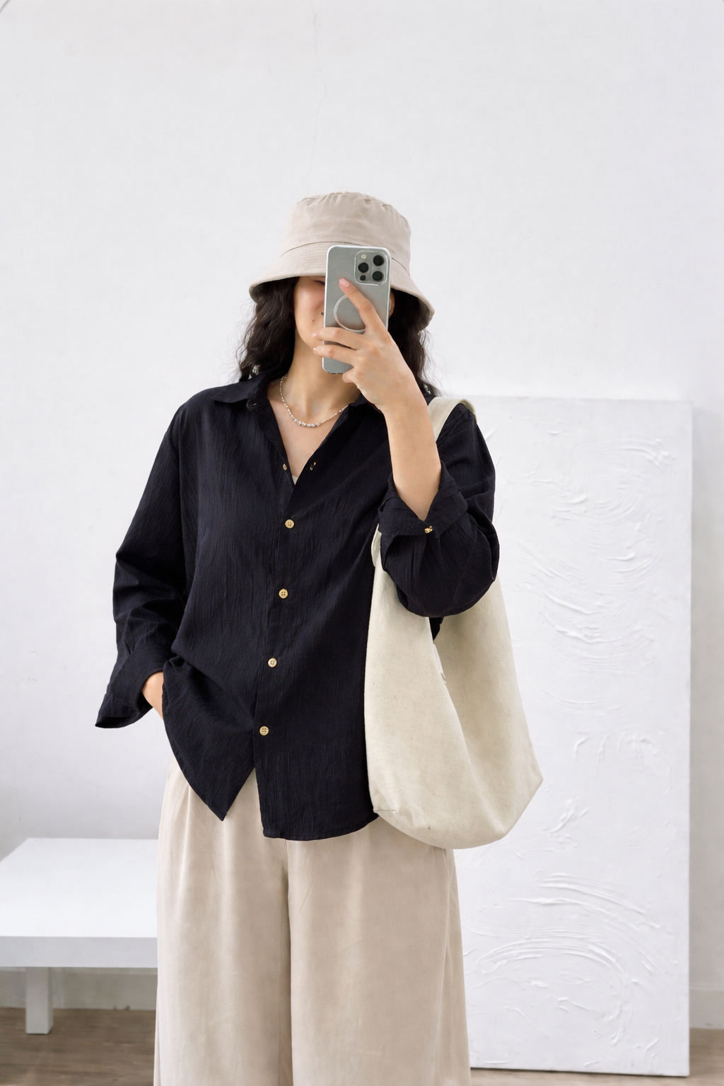 Black Textured Shirt