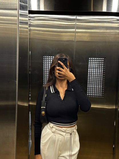 Black polo full sleeve top