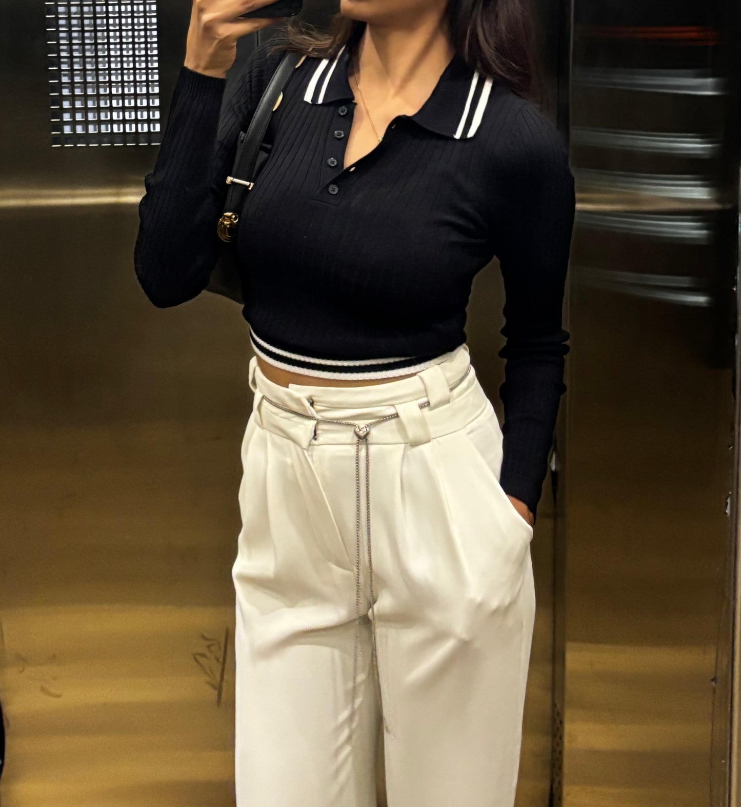 Black polo full sleeve top