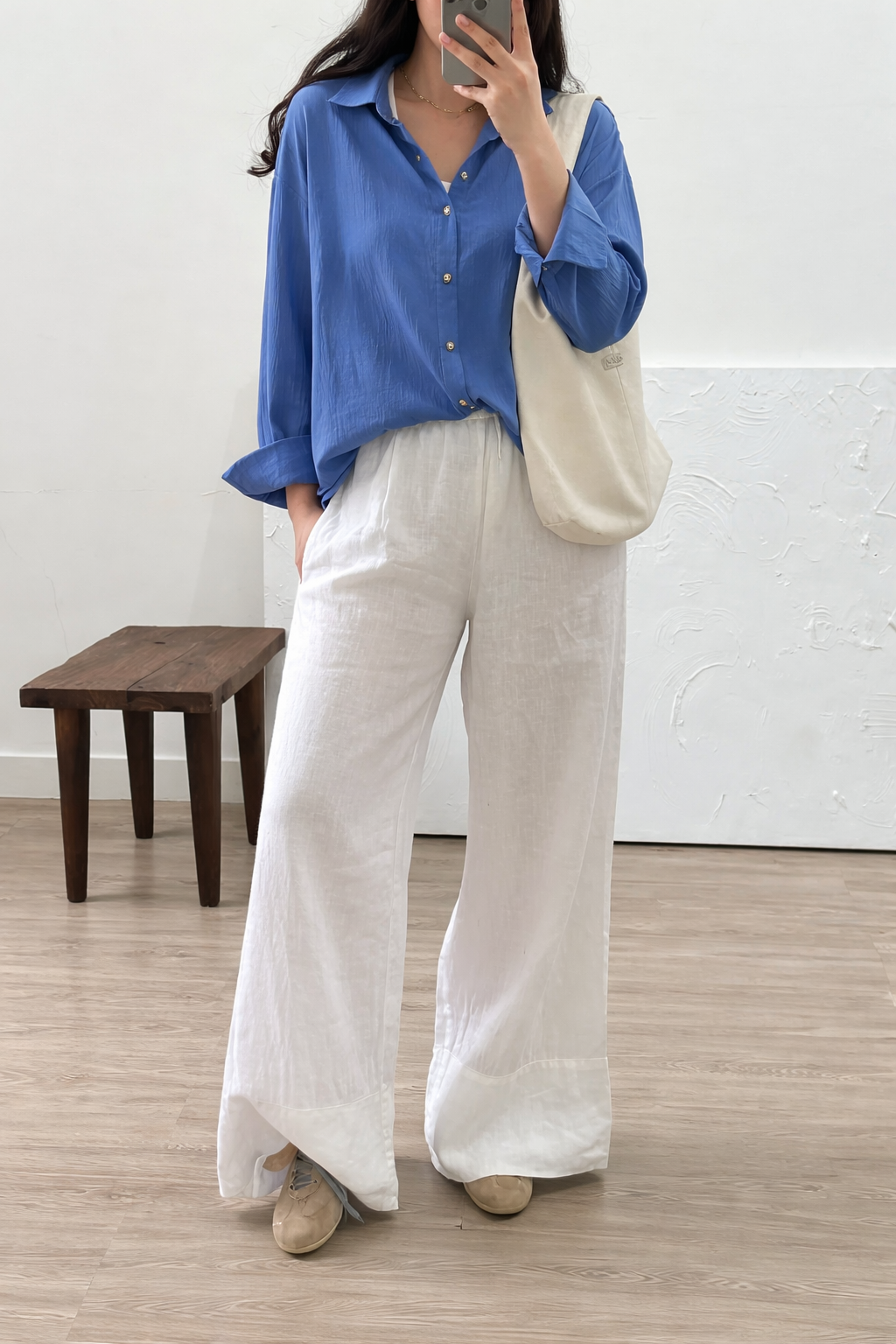 Blue Textured Shirt