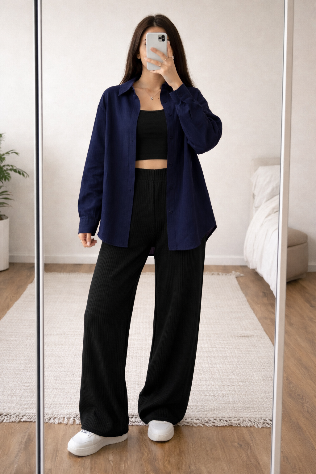 Navy Blue Basic Cotton Shirt