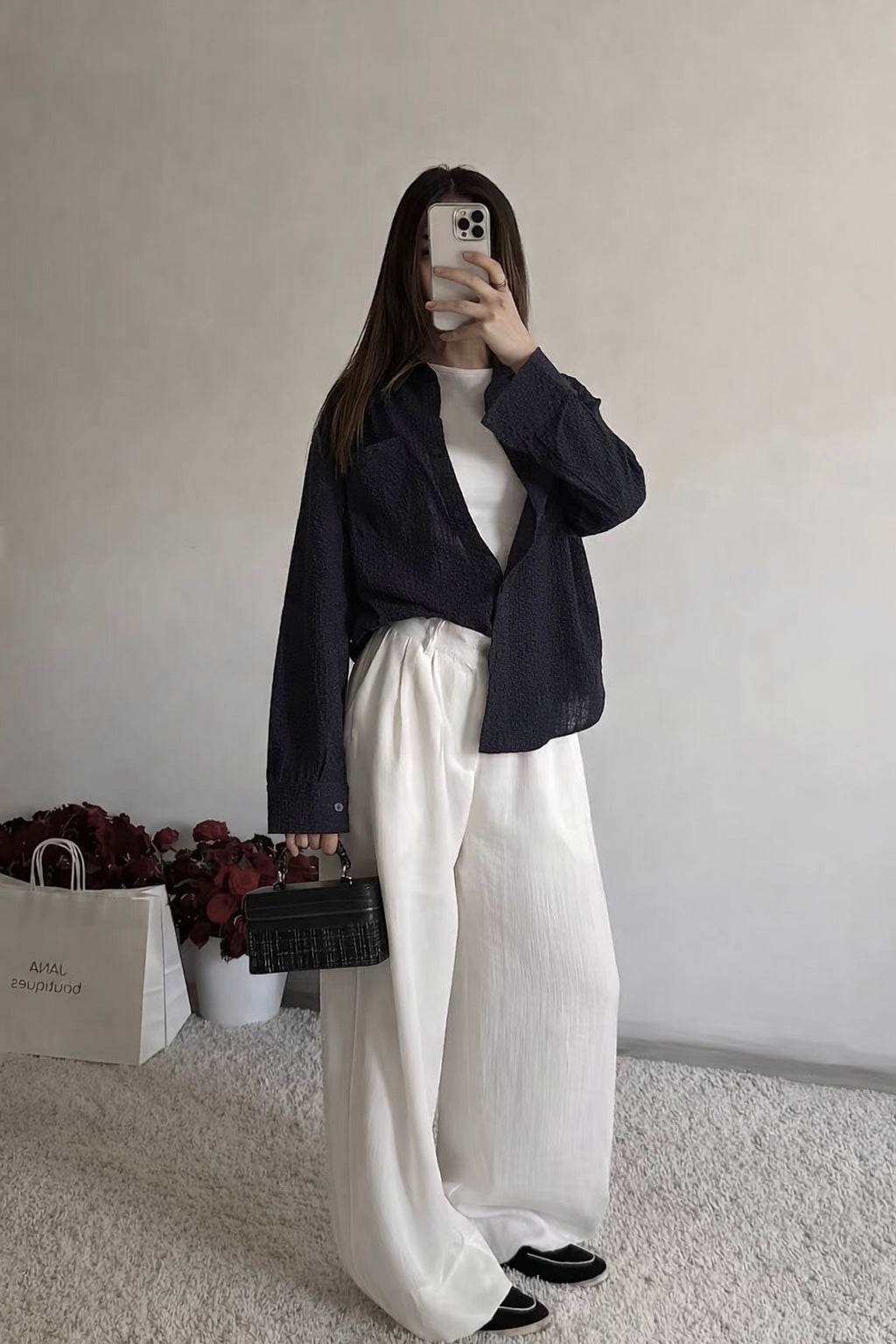 Black Textured Shirt