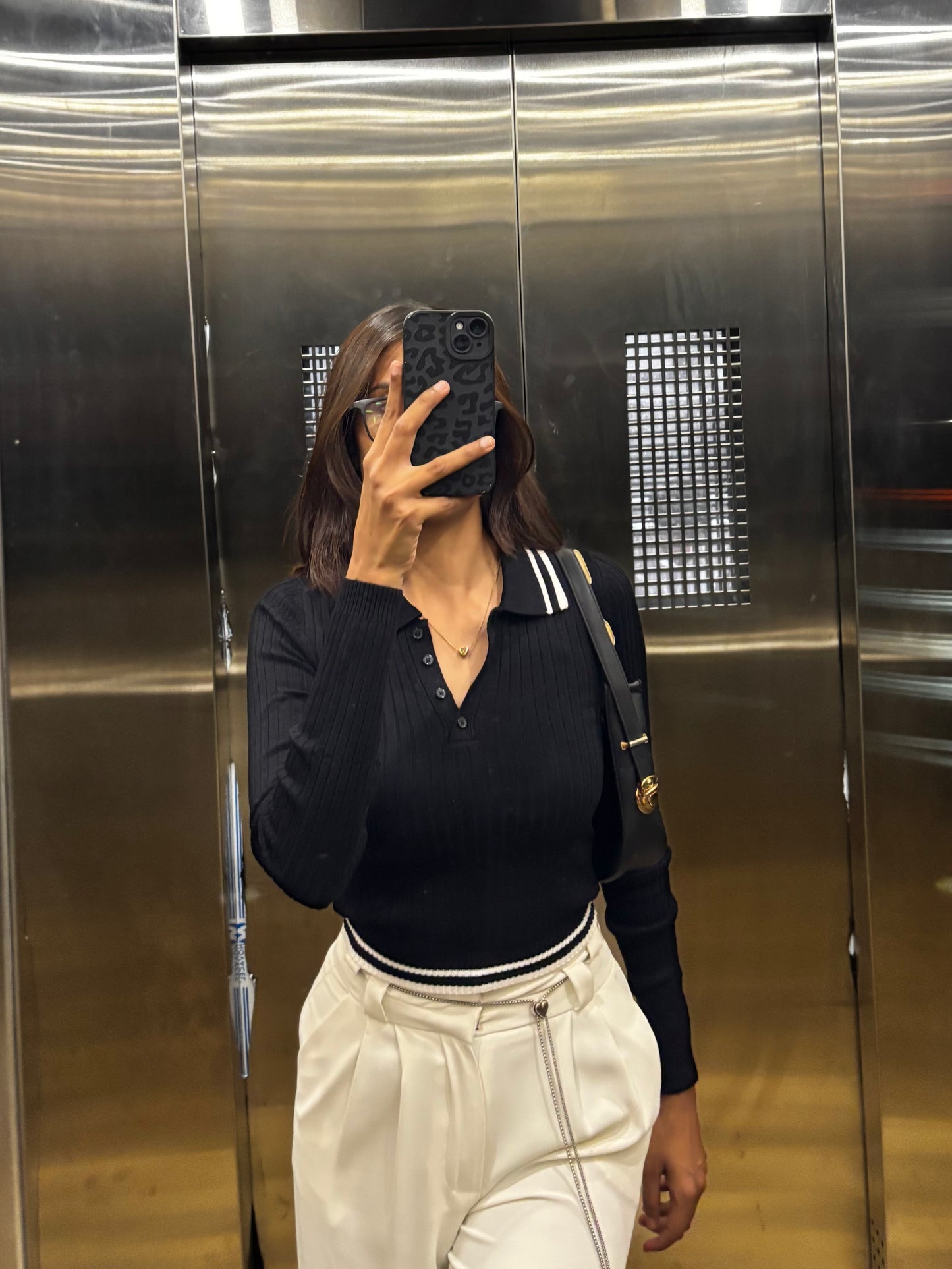 Black polo full sleeve top