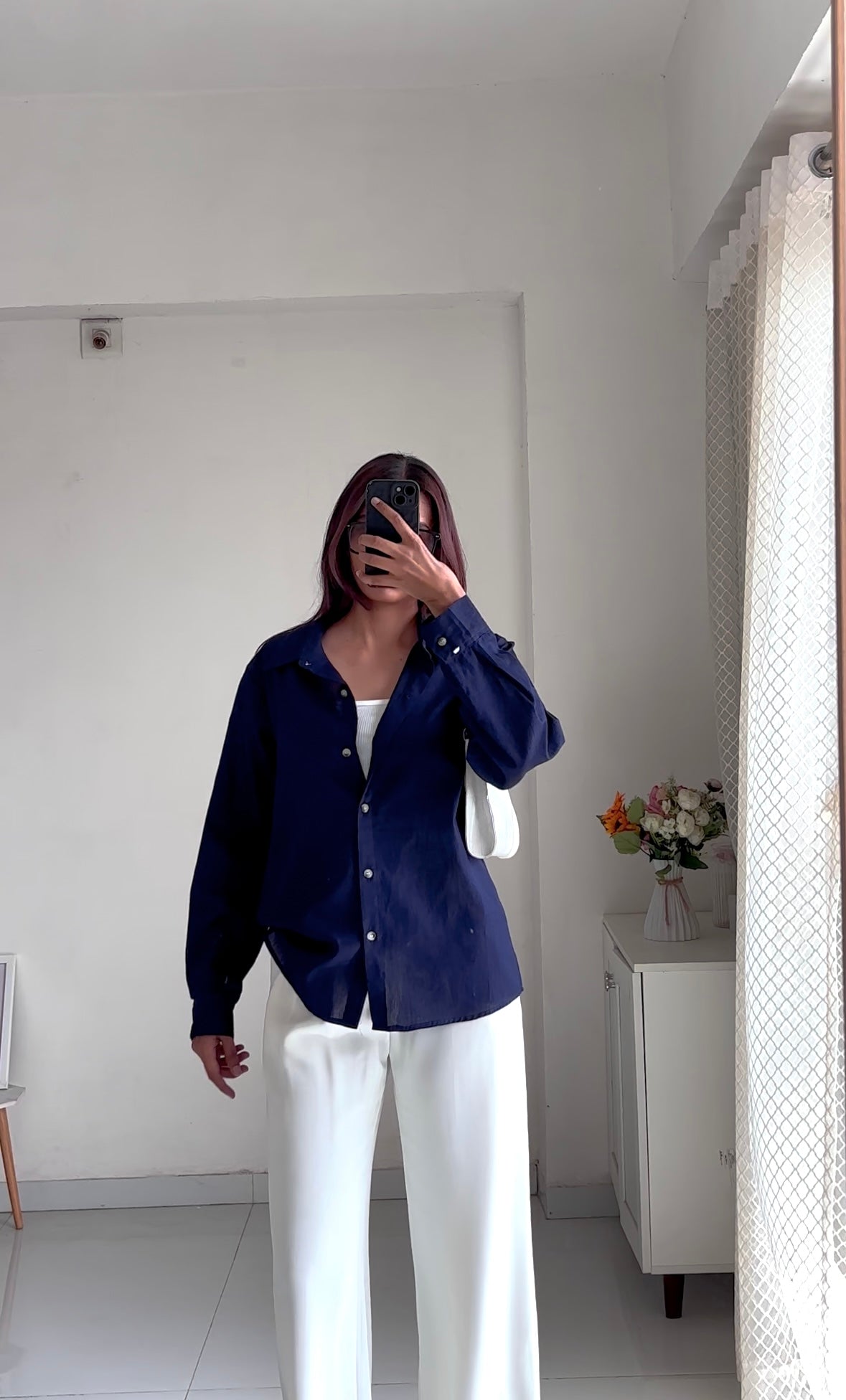 Navy Blue Basic Cotton Shirt