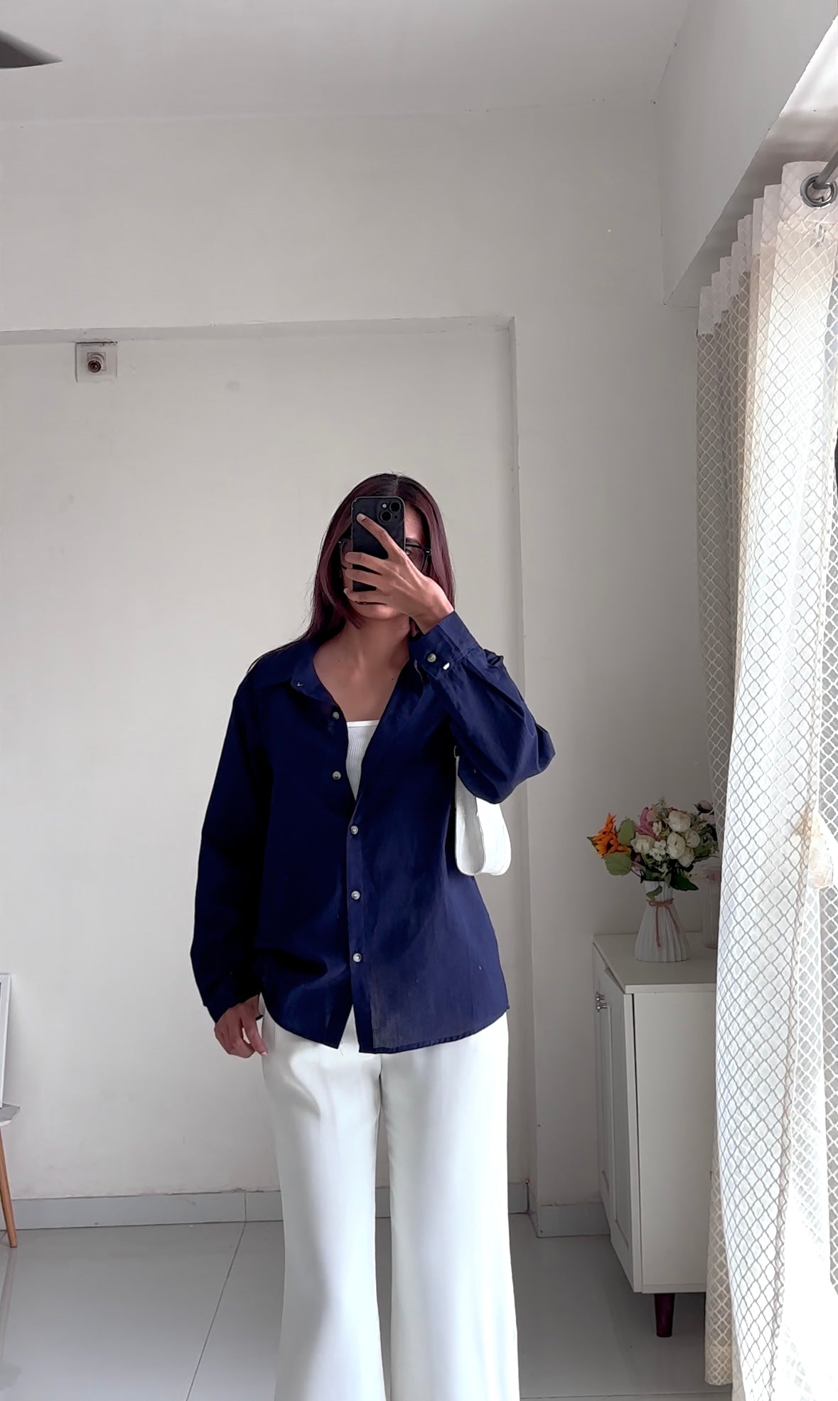 Navy Blue Basic Cotton Shirt