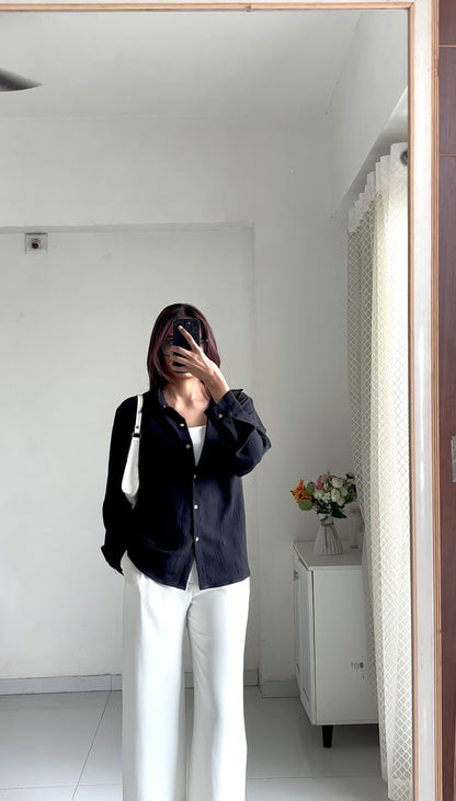 Black Textured Shirt