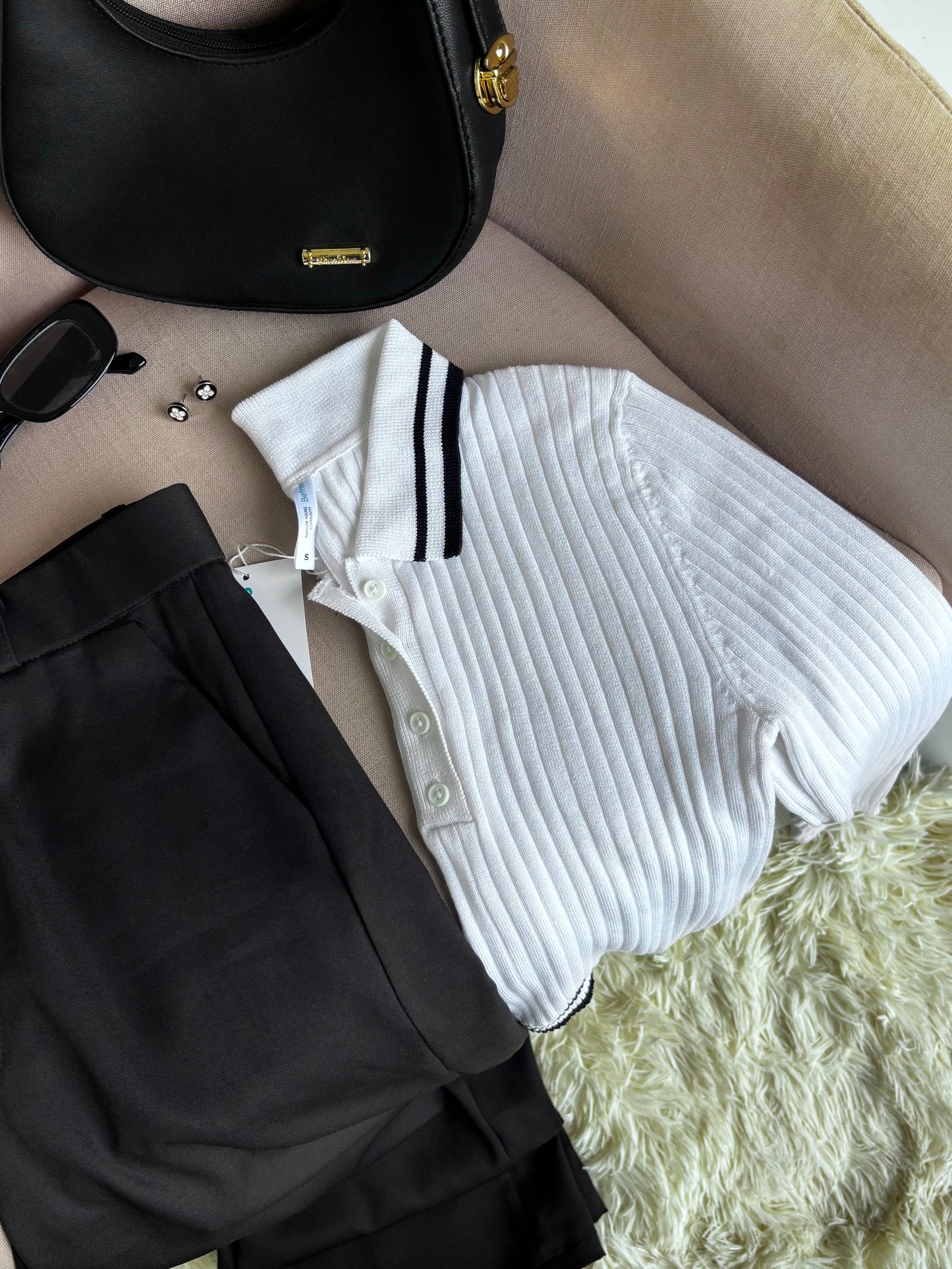 White polo full sleeve top