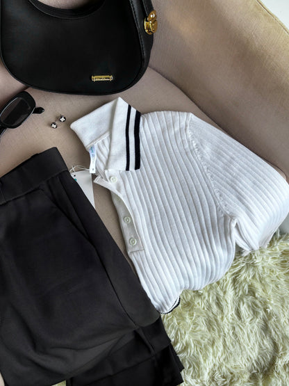 White polo full sleeve top