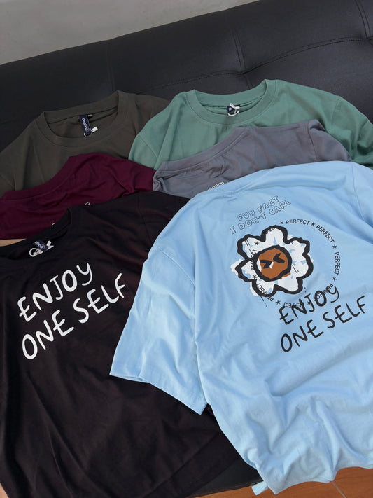 "Enjoy one self" Oversized Tees