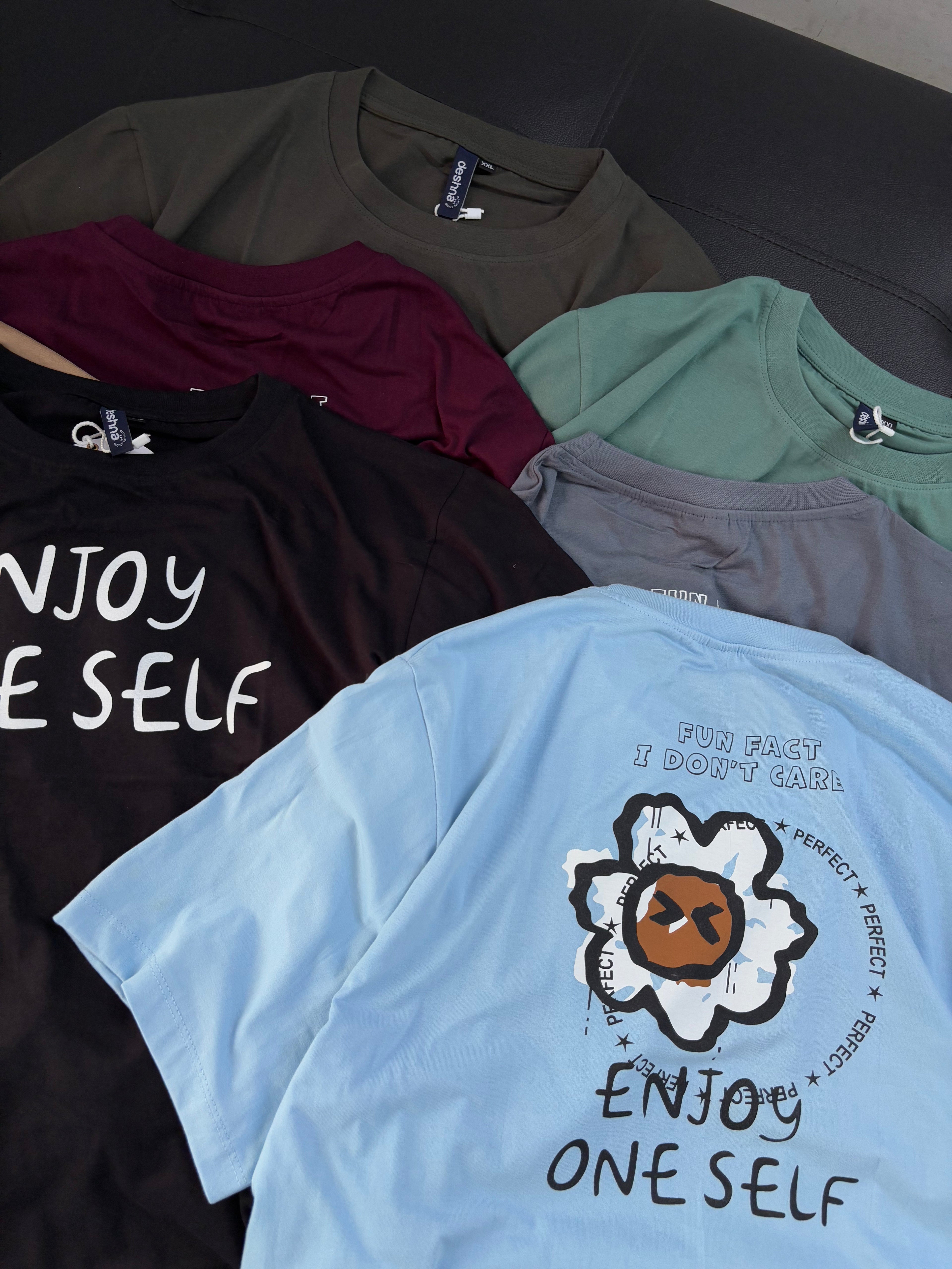 "Enjoy one self" Oversized Tees