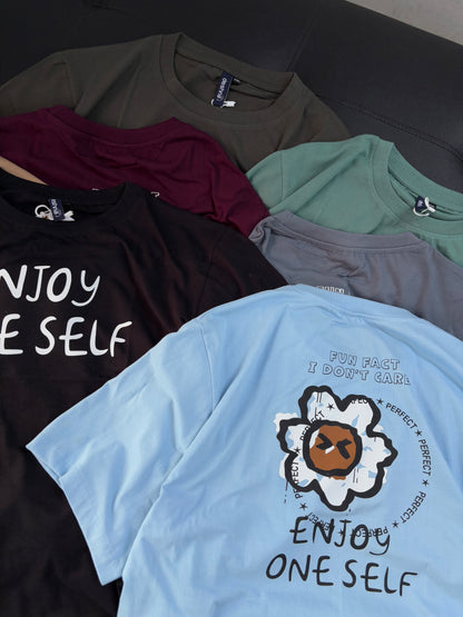 "Enjoy one self" Oversized Tees