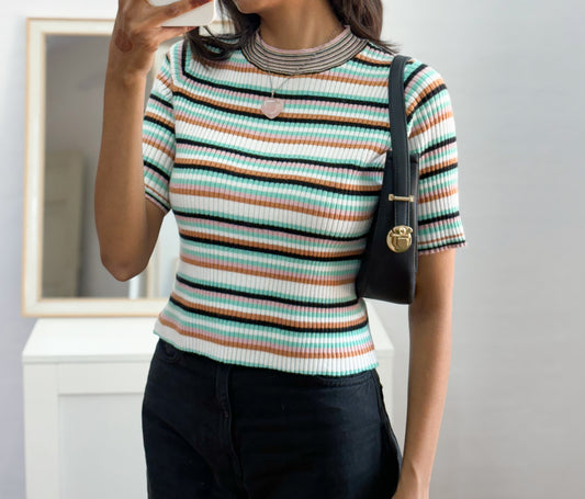 Korean Striped top (Fit 32-34-36 Bust)