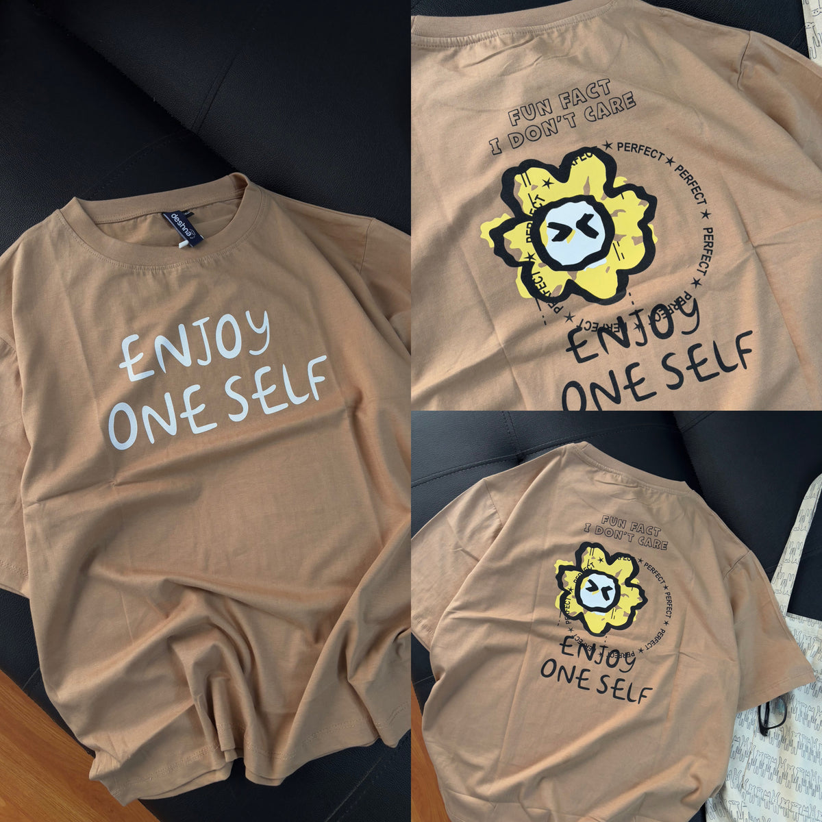 "Enjoy one self" Oversized Tees