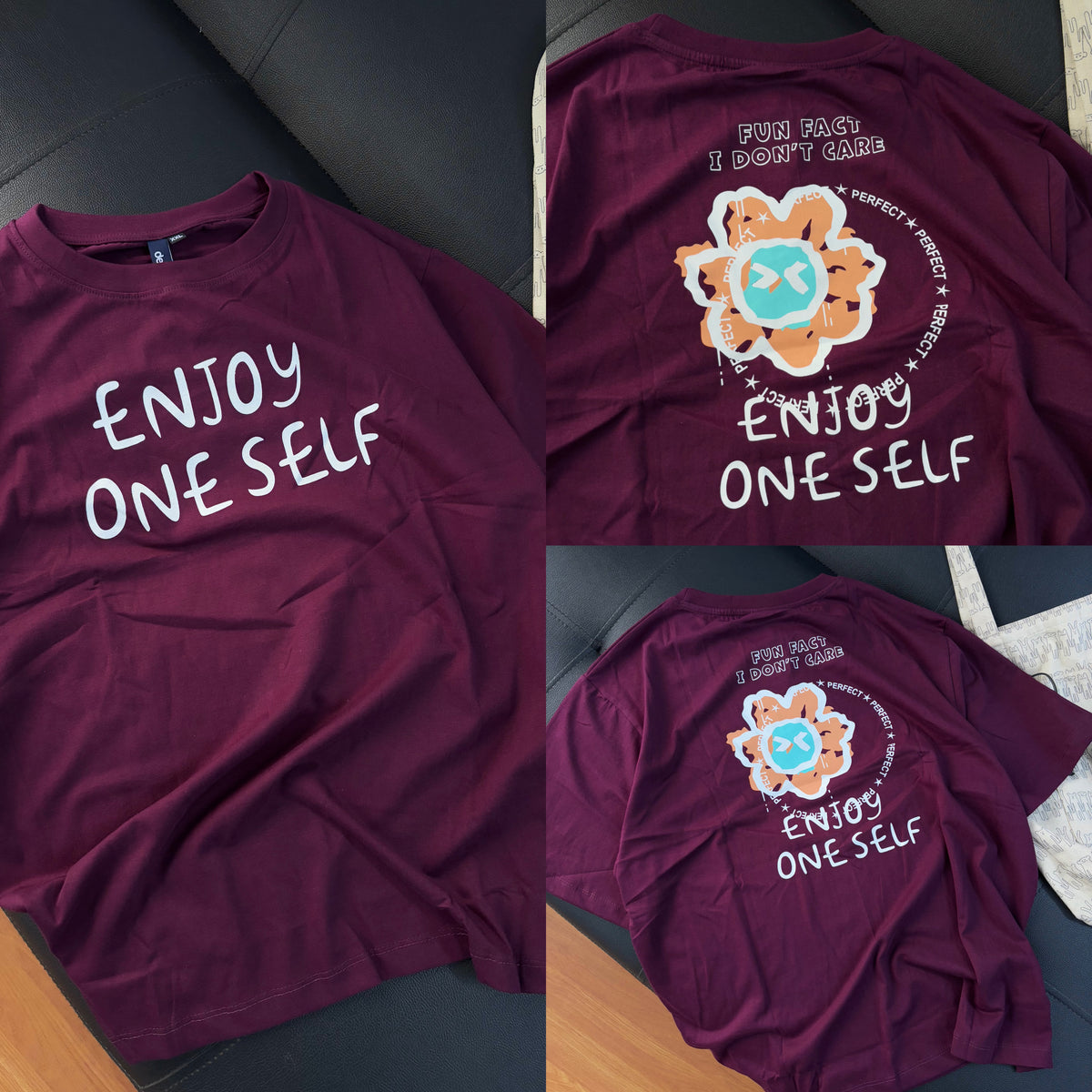 "Enjoy one self" Oversized Tees