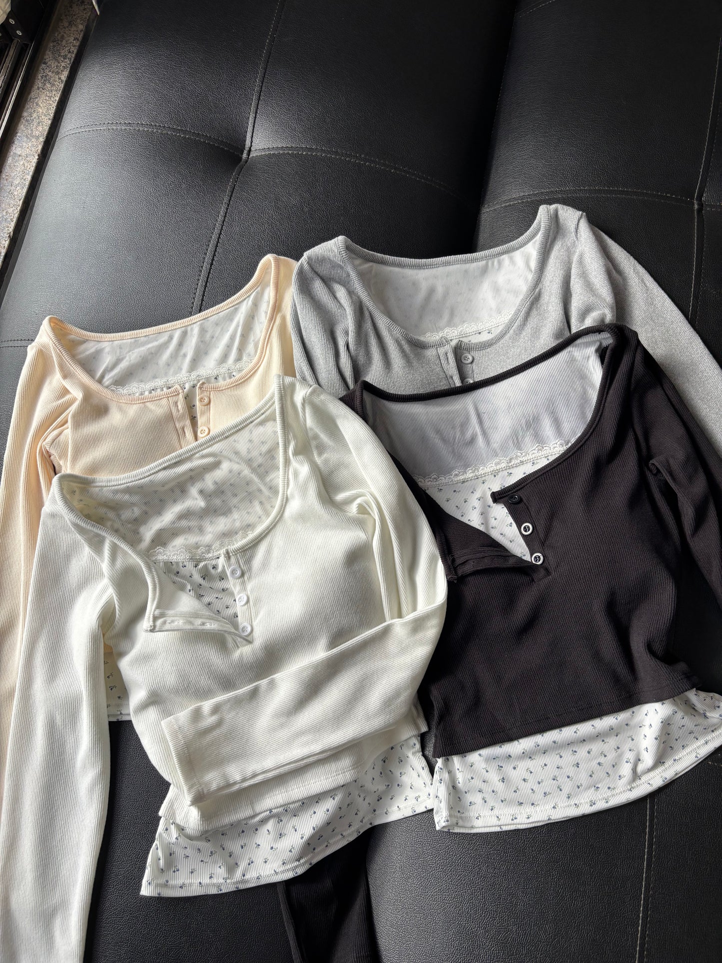 Layered Full Sleeve Built-in Bra Top