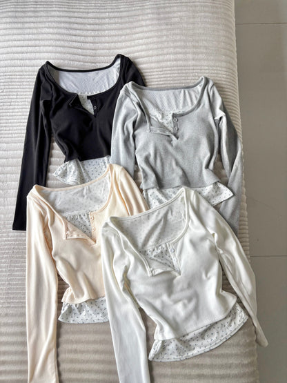 Layered Full Sleeve Built-in Bra Top