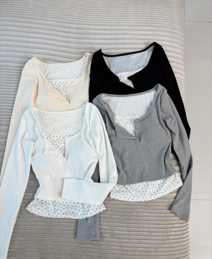 Layered Full Sleeve Built-in Bra Top