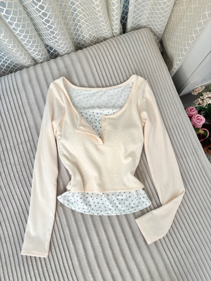 Layered Full Sleeve Built-in Bra Top